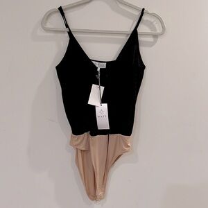 NWT WAYF women’s Black v tank bodysuits size S